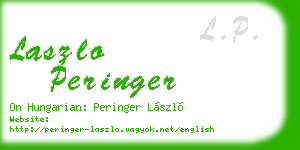 laszlo peringer business card