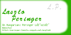 laszlo peringer business card